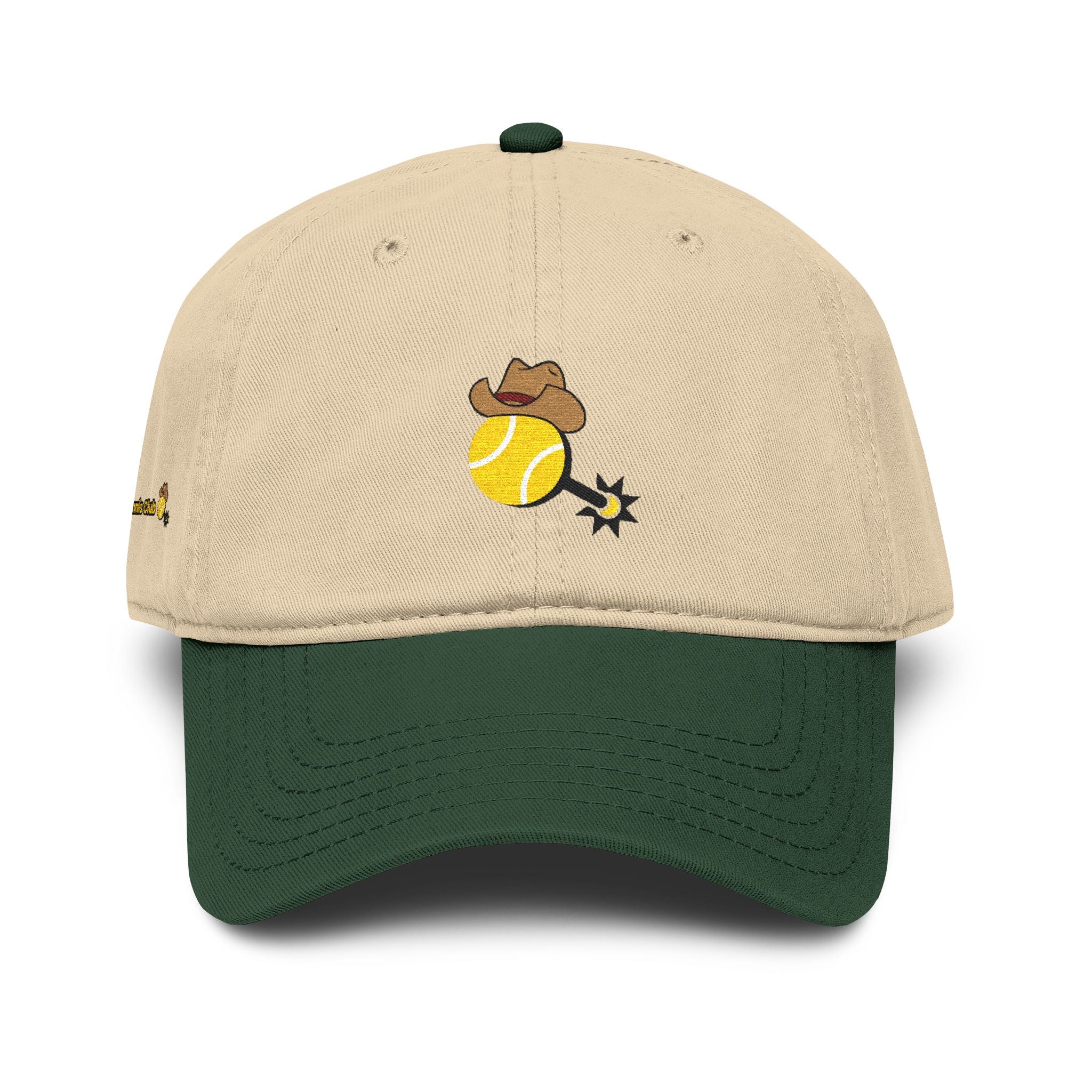 Cowboy Tennis Ball Embroidered Baseball Cap – Washed Two-Tone Dad Hat