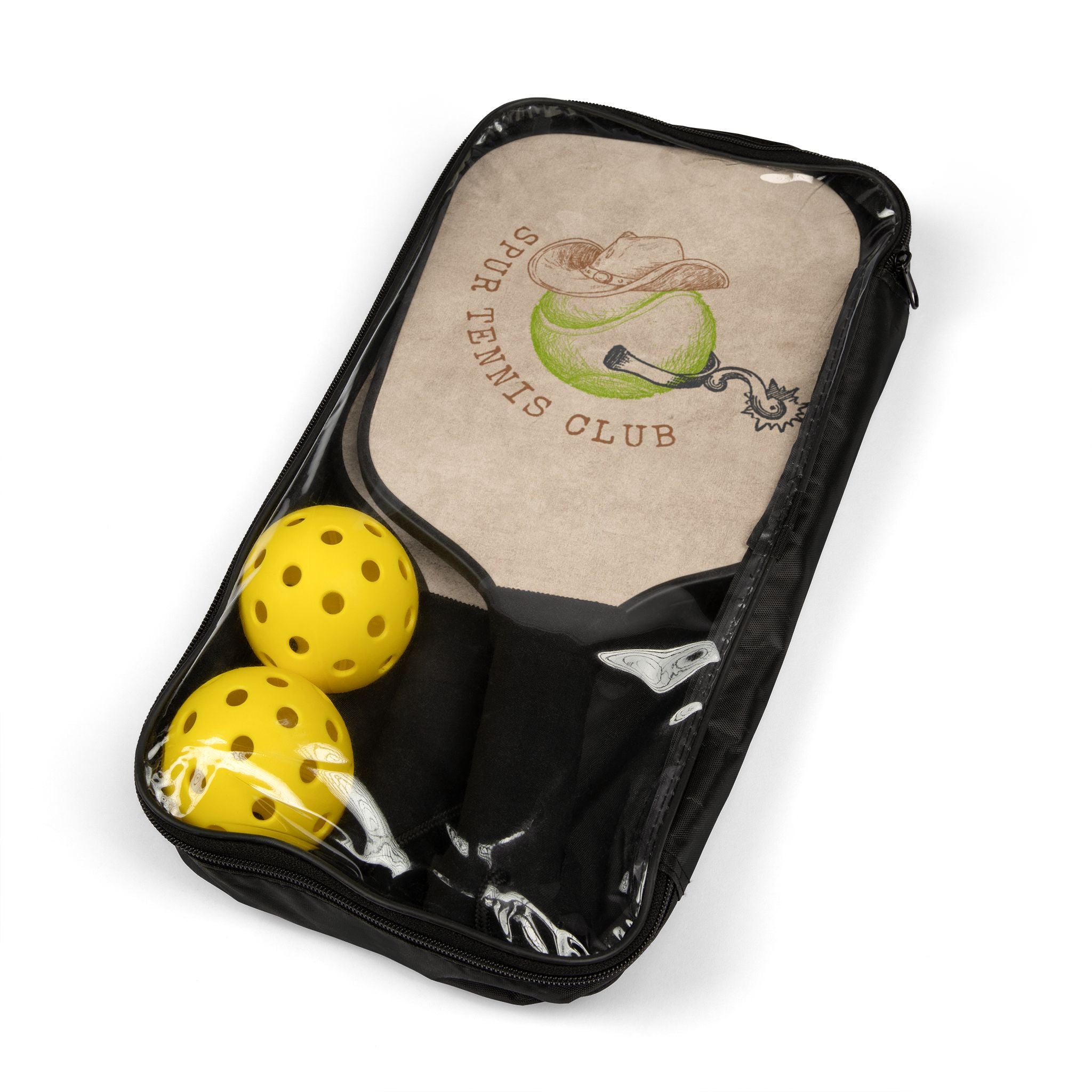 STC Vintage Western Pickleball Paddle Set (2 Paddles + Balls)