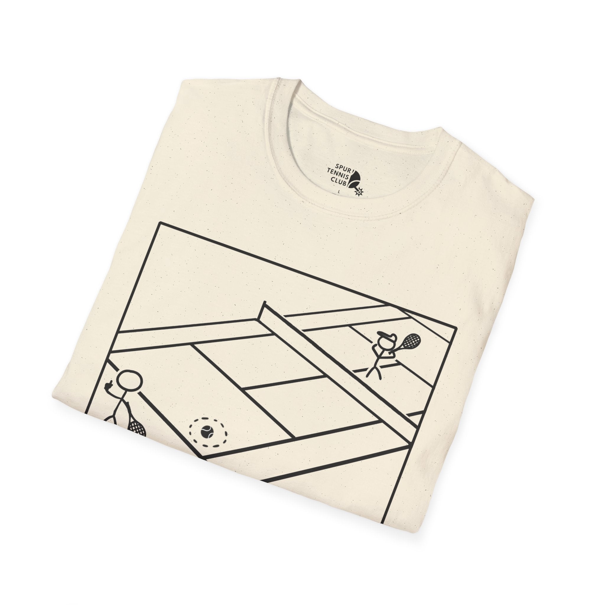 'OUT!' Funny Stick Figure Tennis Court Graphic Tee